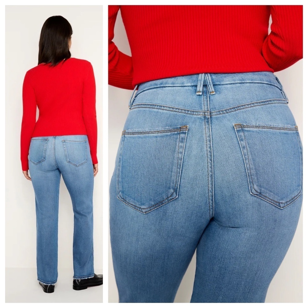 New! Good American Good Curve Straight Jean in Indigo nwt 33906 - Picture 2 of 16